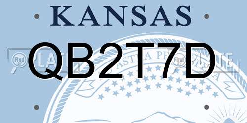 QB2T7D Kansas License Plate