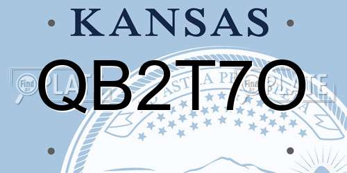 QB2T7O Kansas License Plate