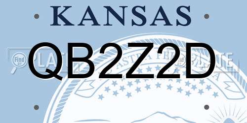 QB2Z2D Kansas License Plate