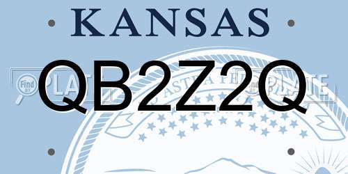 QB2Z2Q Kansas License Plate