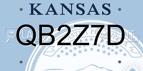 QB2Z7D Kansas License Plate