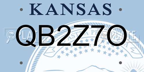 QB2Z7O Kansas License Plate