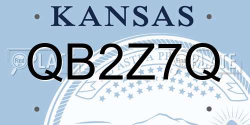QB2Z7Q Kansas License Plate