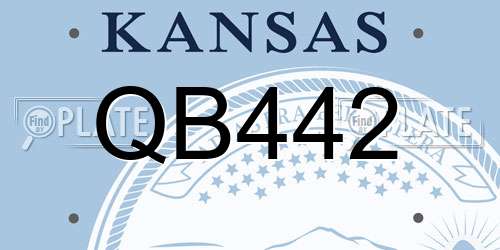 QB442 Kansas License Plate