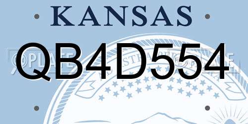 QB4D554 Kansas License Plate