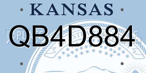 QB4D884 Kansas License Plate
