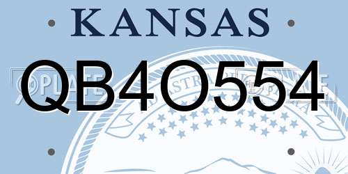 QB4O554 Kansas License Plate