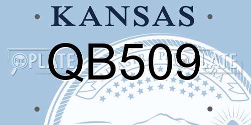 QB509 Kansas License Plate