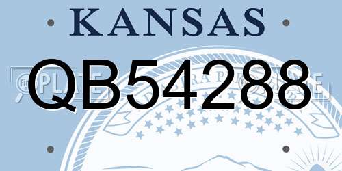QB54288 Kansas License Plate