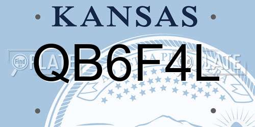QB6F4L Kansas License Plate