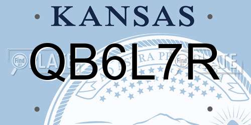 QB6L7R Kansas License Plate