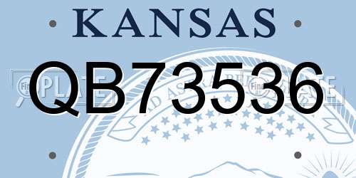 QB73536 Kansas License Plate