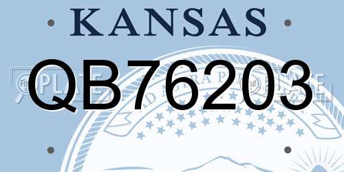QB76203 Kansas License Plate