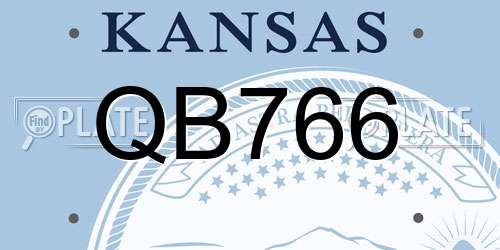 QB766 Kansas License Plate