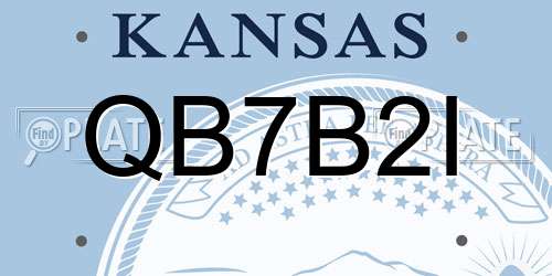 QB7B2I Kansas License Plate