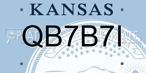 QB7B7I Kansas License Plate