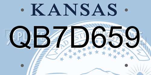 QB7D659 Kansas License Plate