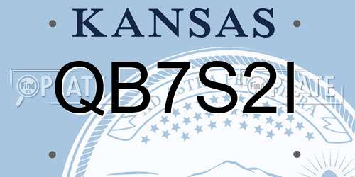 QB7S2I Kansas License Plate
