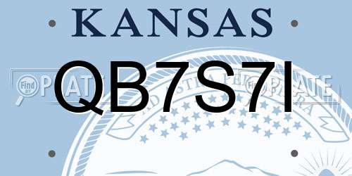 QB7S7I Kansas License Plate