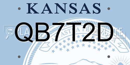 QB7T2D Kansas License Plate
