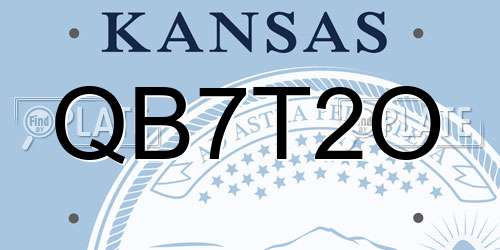 QB7T2O Kansas License Plate