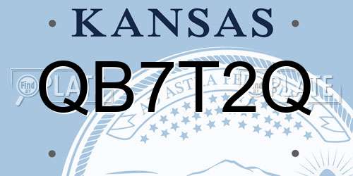 QB7T2Q Kansas License Plate