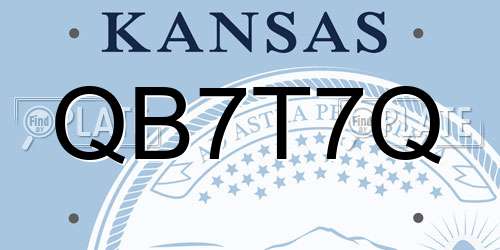 QB7T7Q Kansas License Plate