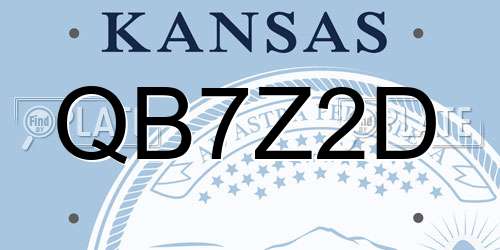 QB7Z2D Kansas License Plate