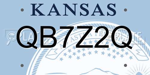 QB7Z2Q Kansas License Plate