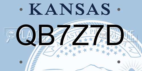 QB7Z7D Kansas License Plate