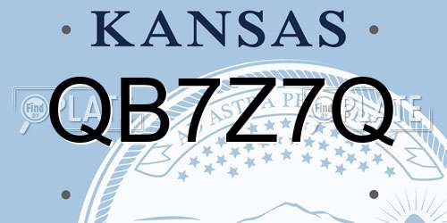 QB7Z7Q Kansas License Plate