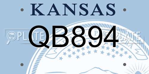 QB894 Kansas License Plate