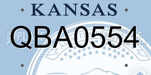QBA0554 Kansas License Plate
