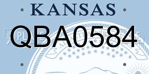 QBA0584 Kansas License Plate