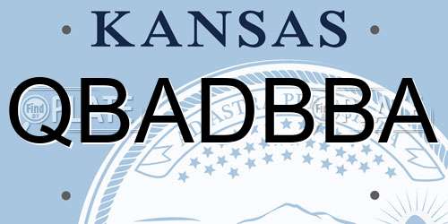 QBADBBA Kansas License Plate