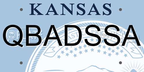 QBADSSA Kansas License Plate