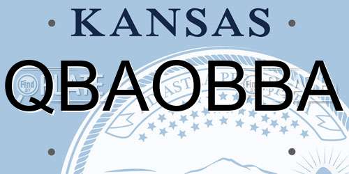 QBAOBBA Kansas License Plate
