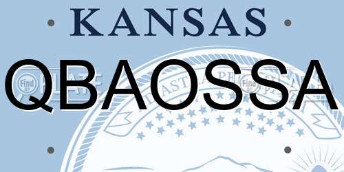 QBAOSSA Kansas License Plate
