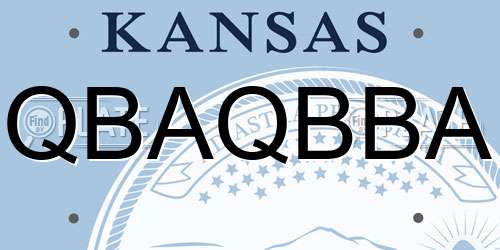 QBAQBBA Kansas License Plate