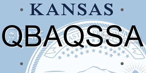 QBAQSSA Kansas License Plate