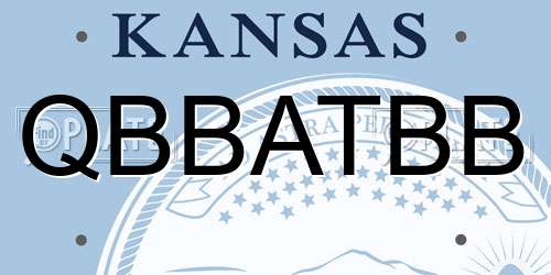 QBBATBB Kansas License Plate