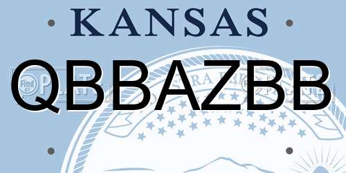QBBAZBB Kansas License Plate
