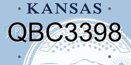 QBC3398 Kansas License Plate