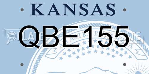 QBE155 Kansas License Plate