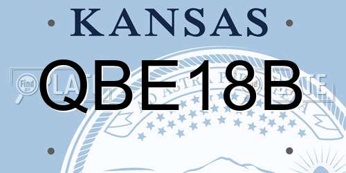 QBE18B Kansas License Plate