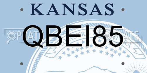 QBEI85 Kansas License Plate