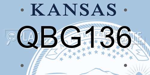 QBG136 Kansas License Plate