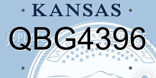 QBG4396 Kansas License Plate