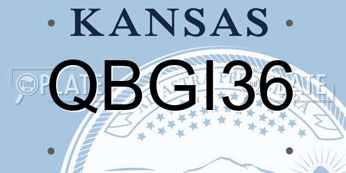 QBGI36 Kansas License Plate