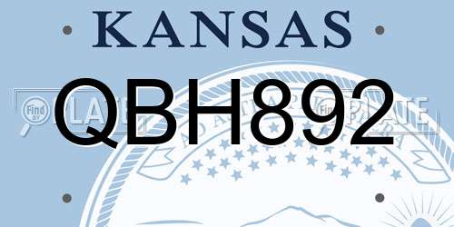 QBH892 Kansas License Plate